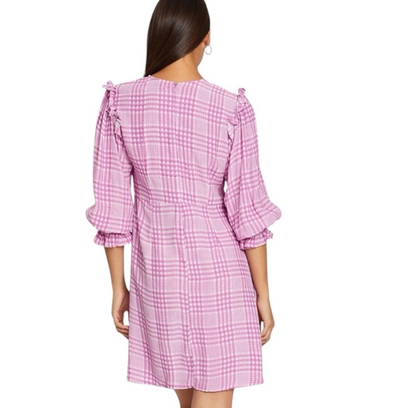 Faithful The Brand Edwina Djerra Pink Check Plaid A Line Mini Dress Women’s 4 - Picture 5 of 16
